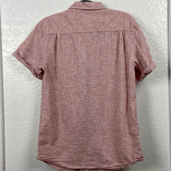 Weatherproof Vintage Linen Blend Short Sleeve Button Front Shirt Red Size Small - Picture 3 of 7